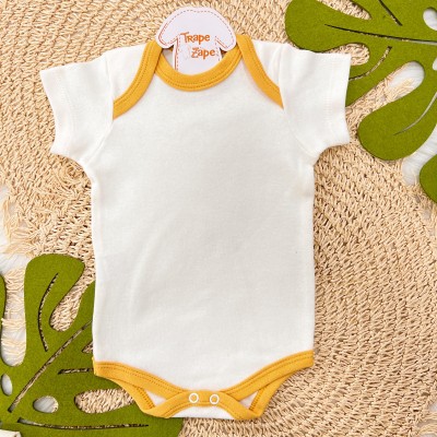 Conjunto M/c + Bandana Flores Mostarda e Off